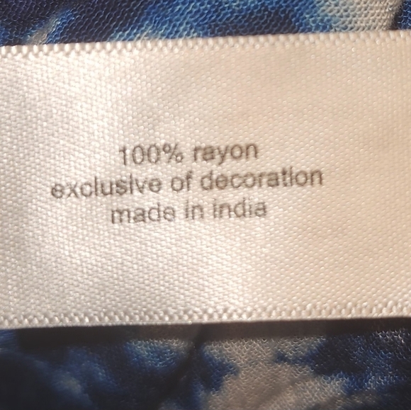 Lane Bryant 22 Square Neck Tie-dye Crochet Trim Blue White - Picture 6 of 8